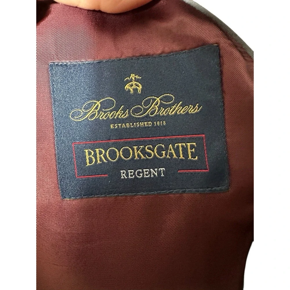Brooks Brothers Vitale Wool Brooksgate Regent‎ Gray Blazer Jacket Mens 40R #F5-5